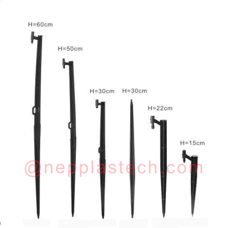 accesorios del sistema de riego solar estacas de microaspersor negro de 15 mm a 60 mm